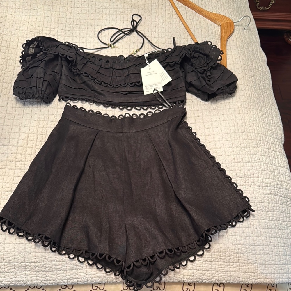 Zimmermann Black Ruffled Suit